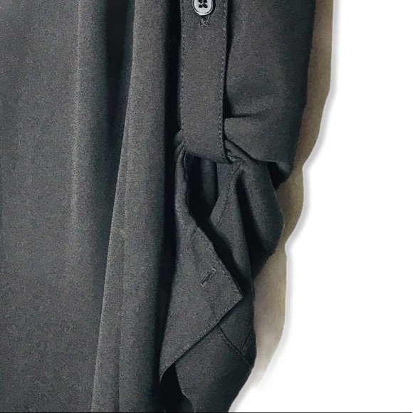 Kismet Sheer High-Low Button Up Collar Blouse - Picture 5 of 6